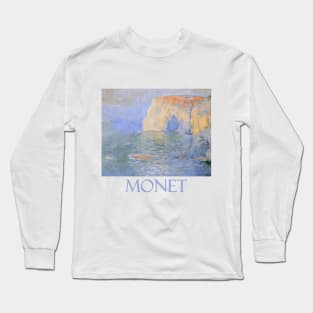 The Manneport, Reflections of Water (1885) by Claude Monet Long Sleeve T-Shirt